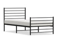 Metal bed frame with headboard/footboard, black, 90x200 cm NMJV21589