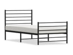 Metal bed frame with headboard/footboard, black, 90x200 cm NMJV21589