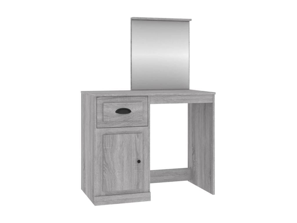 Dressing table with mirror, 90cm, brown wood, 90x50x132.5 cm, 02 0006311 TNGJ34532