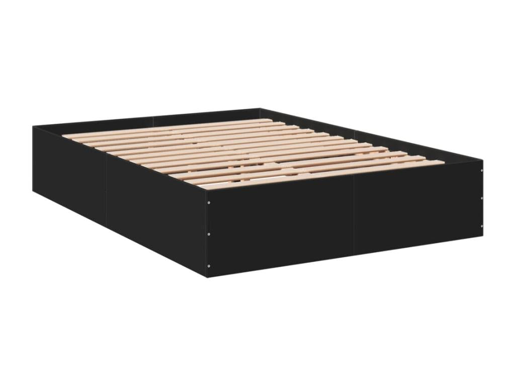 Black bed frame 135x190 cm engineered wood UVCL47723