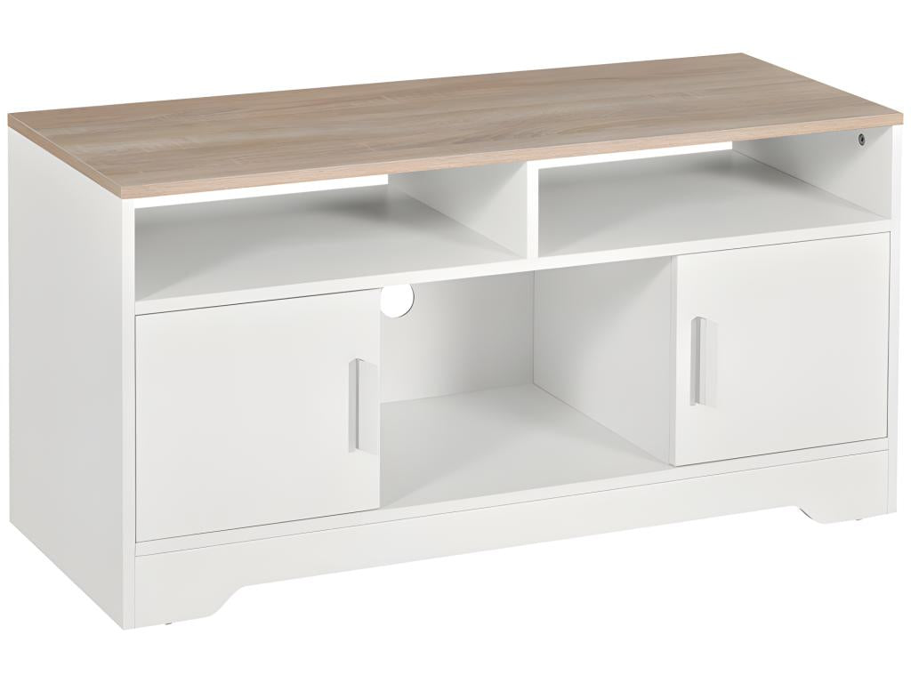 Boisona white and wood TV stand PZJR14592