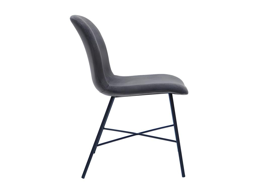 Boisona SCYP30849 designer chair with grey velvet and black metal finish