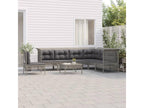 8-piece garden furniture set with cushions, Grey Wicker Resin JTFV95901