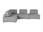 Boisona Modular Corner Sofa, Grey Fabric, 4-Seater, Right-Hand Facing QCAH49889