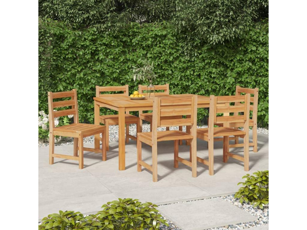 6-piece garden chairs, solid teak wood, DYCF98300