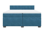 Boisona bed base and mattress, blue, 200x200 cm, velvet, OEOX07945
