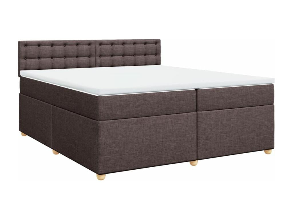 Boisona bed base with mattress, dark brown, 200x200 cm, QDIK45087