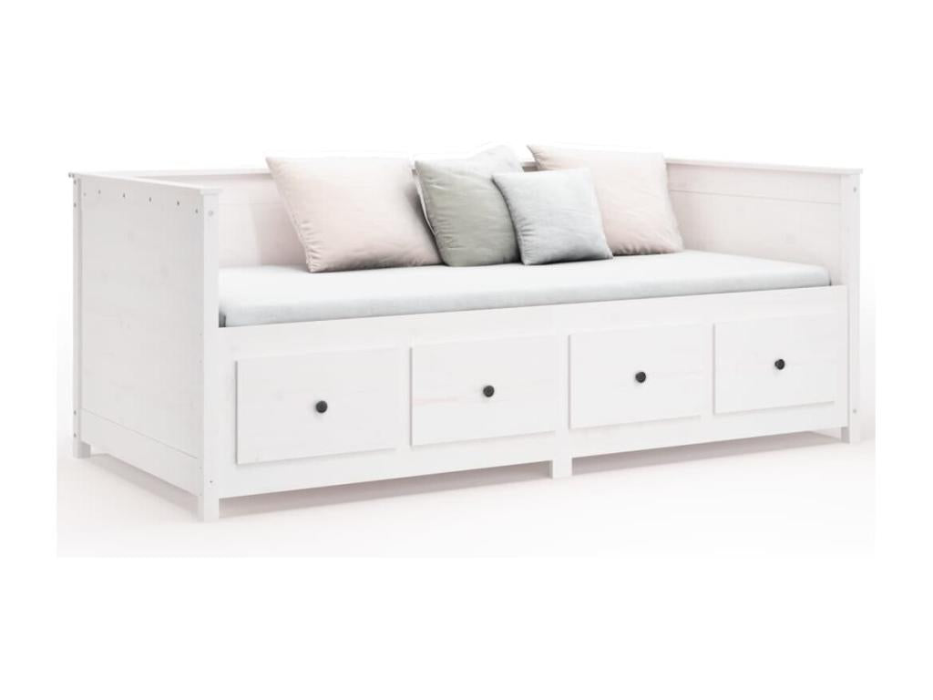 White Daybed 90x190 cm Solid Pine Wood VCMD40652