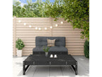2-piece black solid pine wood garden furniture set WTMZ04705