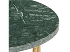 Boisona side table with green marble effect and gold metal legs, 40cm diameter, GKRN57124