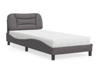 Bed with grey mattress 80x200 cm faux leather IUIZ84172