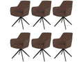 Set of 6 Boisona-L79 dining chairs, kitchen chairs with armrests, swivel, self-positioning, fabric/textile HUHN04120