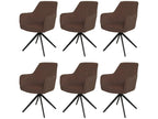 Set of 6 Boisona-L79 dining chairs, kitchen chairs with armrests, swivel, self-positioning, fabric/textile HUHN04120