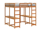 Bunk bed, desk, and ladder 160x200cm solid pine wood SDXN57032