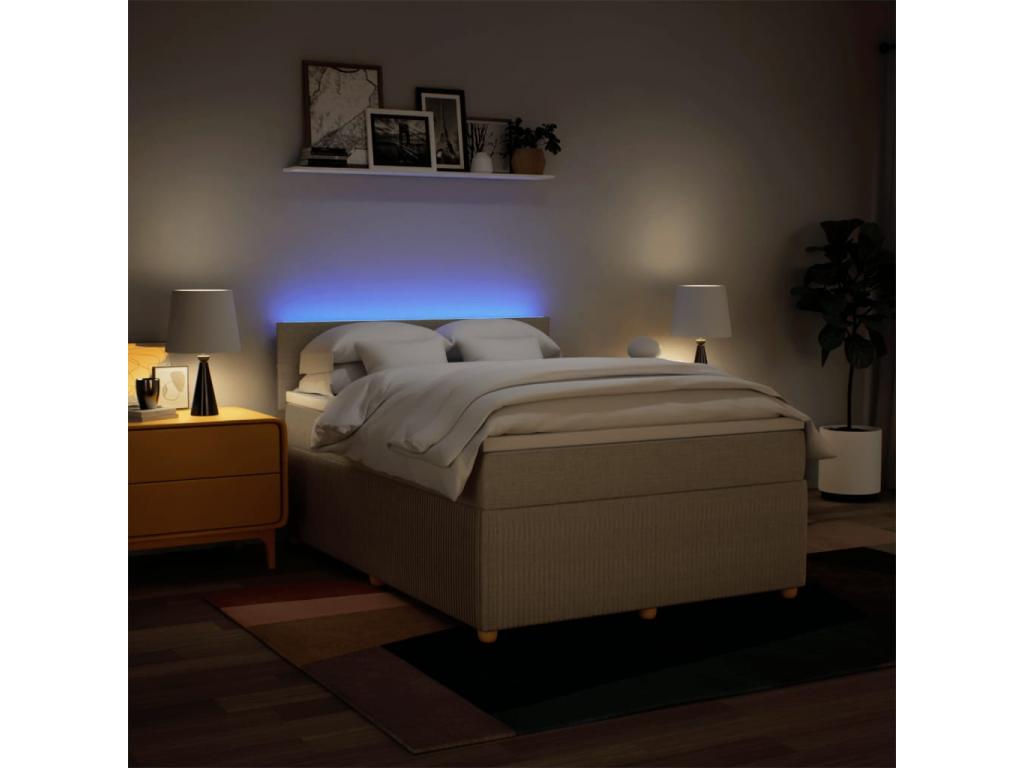 Boisona bed base with cream mattress 160x200 cm Fabric EWRW79047