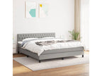 Upholstered bed base with mattress, light grey, 180x200cm, fabric UBXG73168