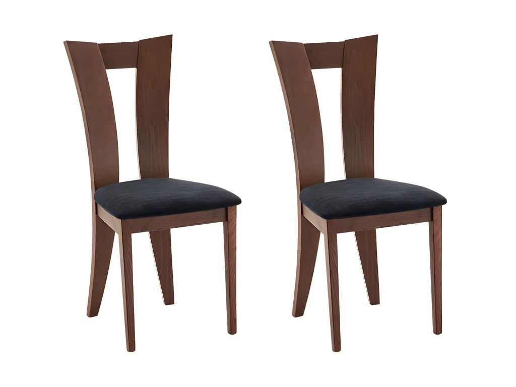 Set of 2 Boisona chairs - Solid beech - Walnut and espresso finish SWVY78142