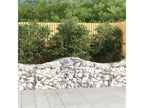 3-piece arched gabion baskets, 200x50x60/80 cm, galvanized iron, MITN93848