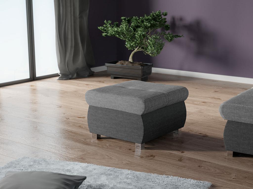 Boisona 122 Grey Pouf 39x60x60cm Upholstery Metal Legs RJVB52589