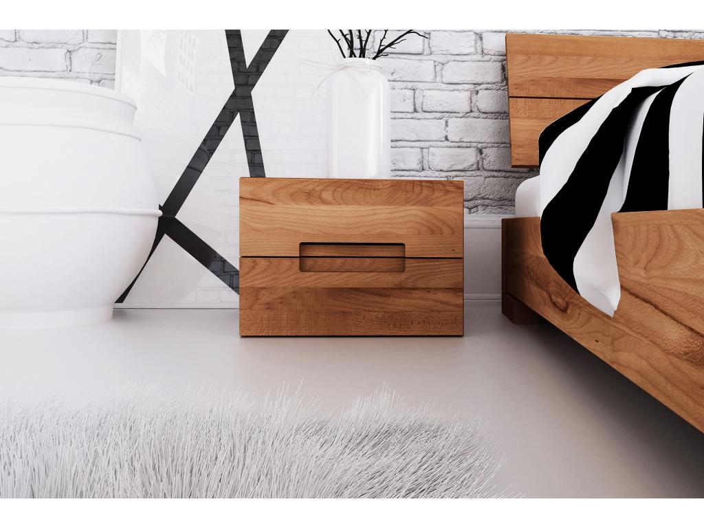 Boisona - Bedside table with drawers in natural oiled beech heartwood JUWP31486