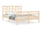 Bed frame with headboard 160x200 cm solid wood JROE94049