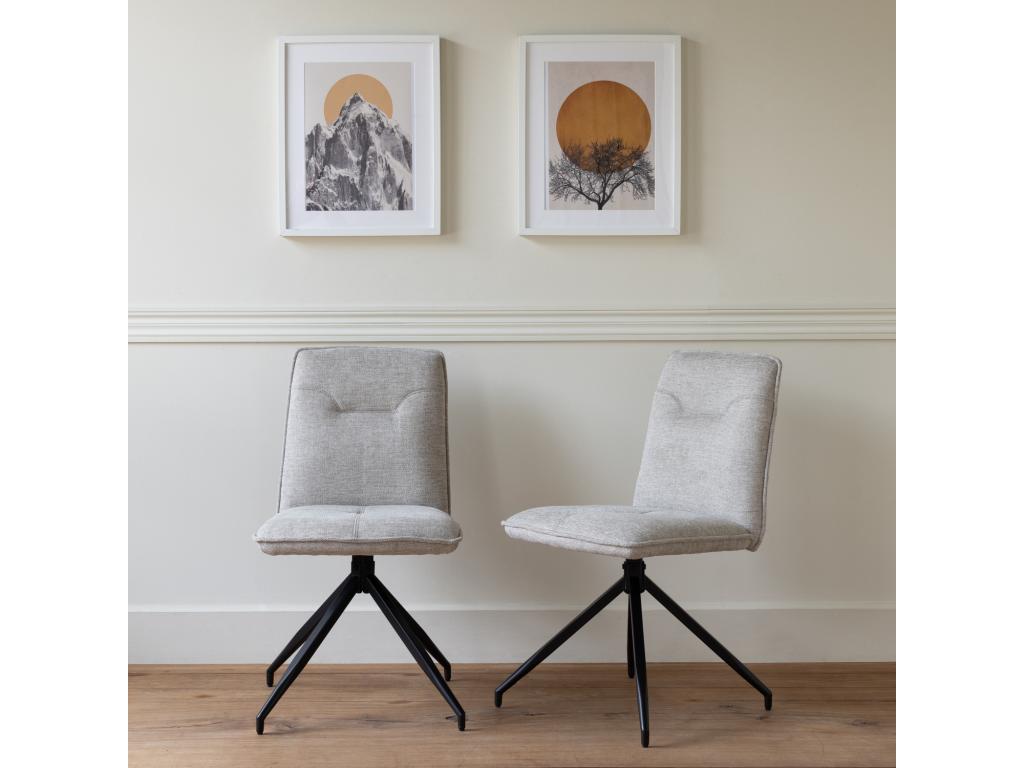 Set of 2 beige fabric chairs - Boisona XKWH47017