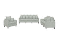 3-piece sofa set with cushions, light grey velvet YQLJ69526