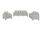 3-piece sofa set with cushions, light grey velvet YQLJ69526