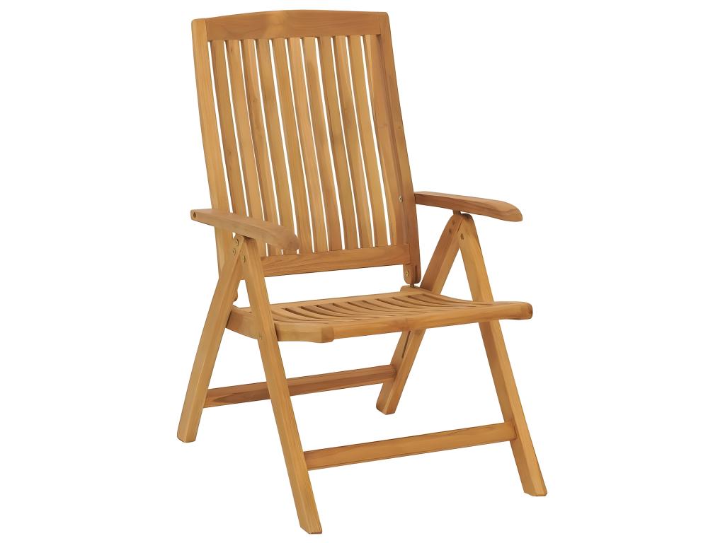 Reclining garden chairs and cushions, set of 6, teak wood, TBEC94787