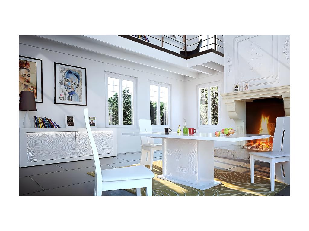 Boisona - 4-Door White Lacquered Buffet with Boisona and LEDs WWUD30313