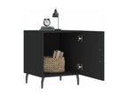 Black bedside table 40x40x50 cm engineered wood RMXY42037