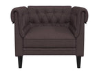 Boisona armchair, dark brown fabric, KIAX01378