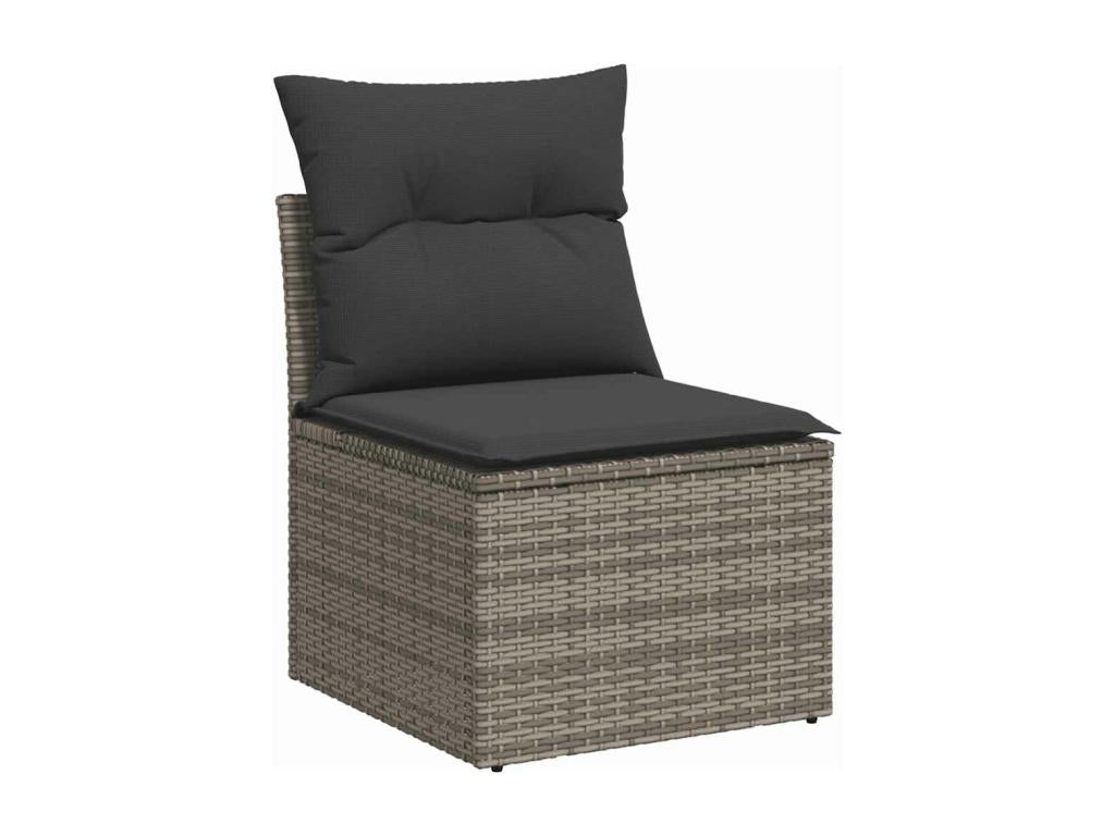 Boisona UYGB90628 6-piece grey resin wicker garden furniture set with cushions