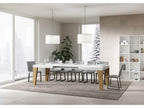 Boisona extendable table 90x160/420 cm, white ash top, natural oak legs LFON30849