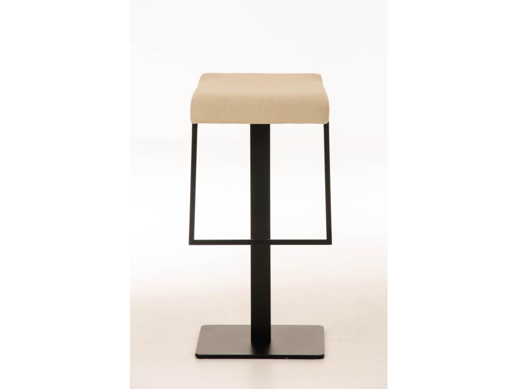 Bar stool - Fabric / Matte black metal - Cream - Boisona ECIF30971