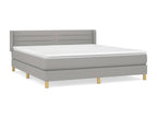 Upholstered bed base with mattress, light grey, 160x200cm, fabric QNLW78947
