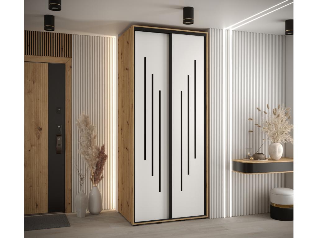 Boisona 8 Sliding Door Wardrobe 235.2/120/45 2 Doors Boisona/White/Black YPTT66380