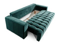 Boisona 245cm 3-seater blue velvet convertible sofa with storage compartment ZGAU31690