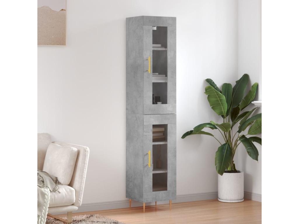 High sideboard, concrete grey, 34.5x34x180 cm, engineered wood, DMZB48130