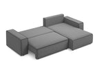 3-seater right-hand corner sofa bed in velvet - grey - Boisona NTFO43887