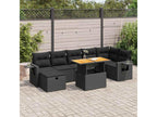 Boisona GZFS78101 5-piece garden furniture set with cushions, black wicker resin