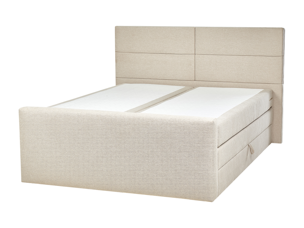 Boisona Fabric Box Spring Bed 160x200 cm Light Beige MGLE74464