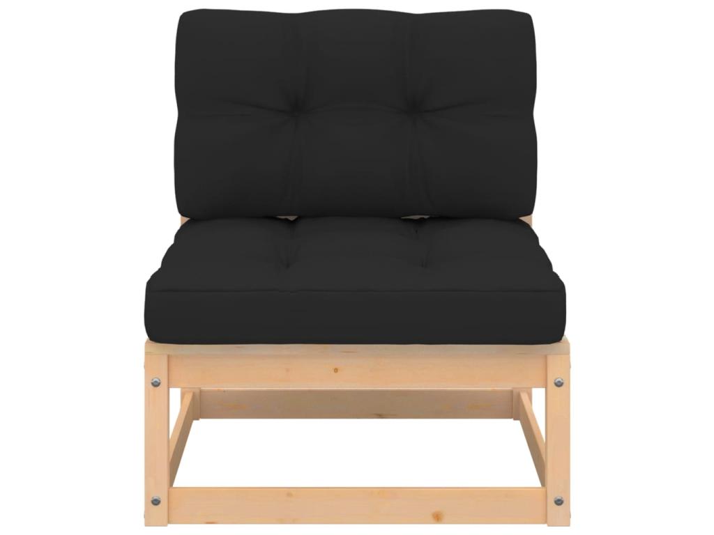 8-piece garden furniture set with cushions, solid pine wood, 6 OOPP77485