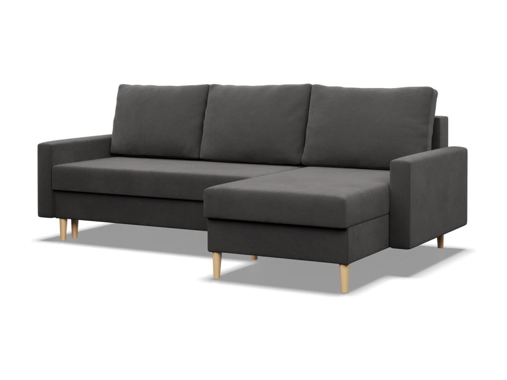 Corner sofa with sleeping function, reversible cushion, Boisona Grey XTTZ79972