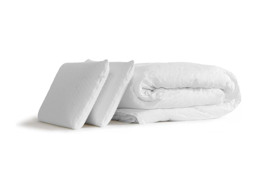 Boisona 140x200 mattress pack with white bed base, duvet, and 2 pillows BOVY22207