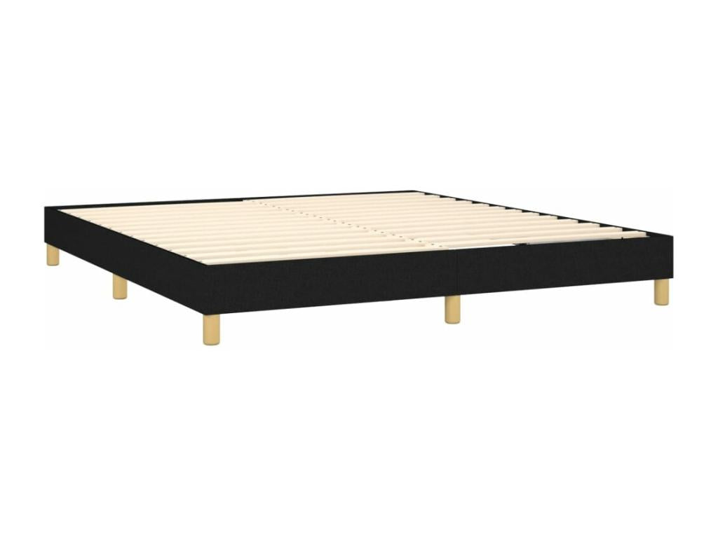 Upholstered bed base with mattress, black, 180x200 cm, fabric VAJE60270