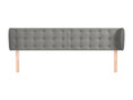 Headboard with wings, light grey, 183x23x78/88 cm, velvet, BRSR80409