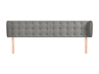 Headboard with wings, light grey, 183x23x78/88 cm, velvet, BRSR80409