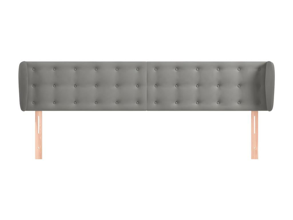 Headboard with wings, light grey, 183x23x78/88 cm, velvet, BRSR80409