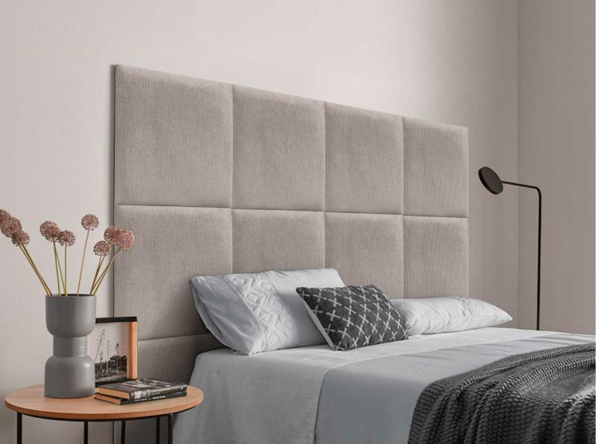 Boisona Upholstered Headboard in High-Quality Corduroy, Boisona Interior composed of interchangeable self-adhesive brown panels, 80 cm CZCZ29597